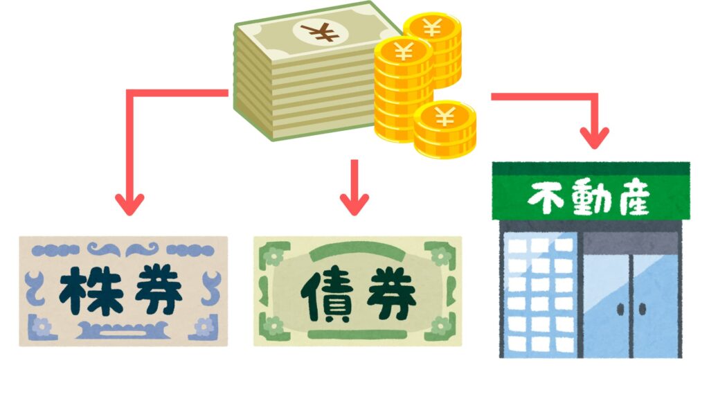 株・債券・不動産に分散投資する